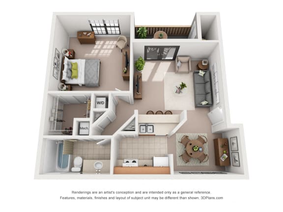 604 sq.ft. One Bed One Bath