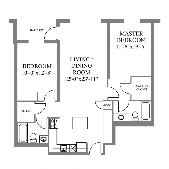 Floor Plan  The Belvedere 2 Bedroom 2 Bathroom Suite