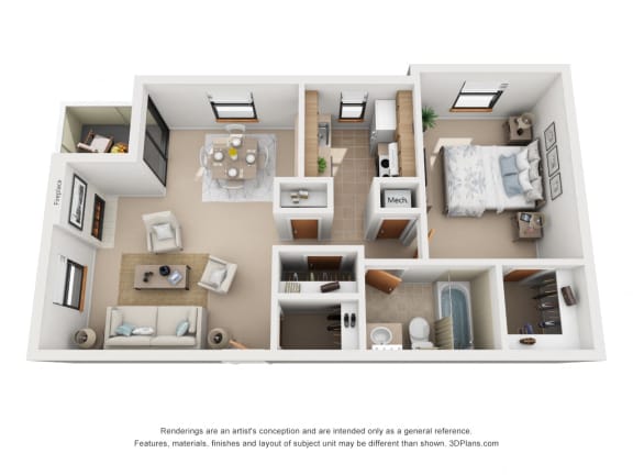 One Bedroom Layout
