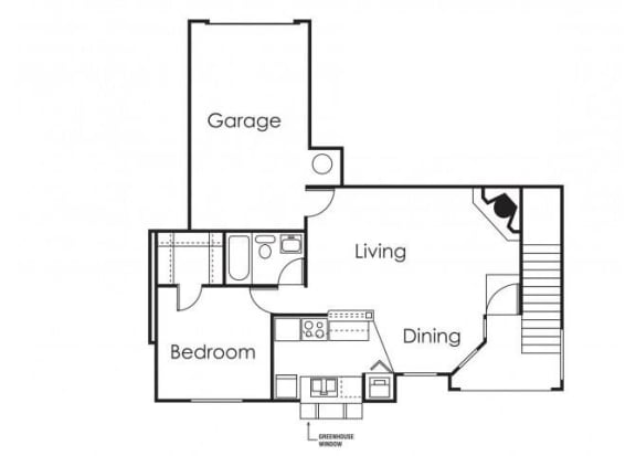 Floor Plan  1 bedroom 1 bathroom at Copper Point Apartments in Mesa, AZ