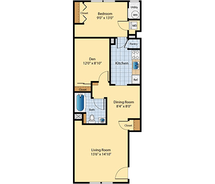 A1 Floor Plan at The Fields of Rockville, Maryland