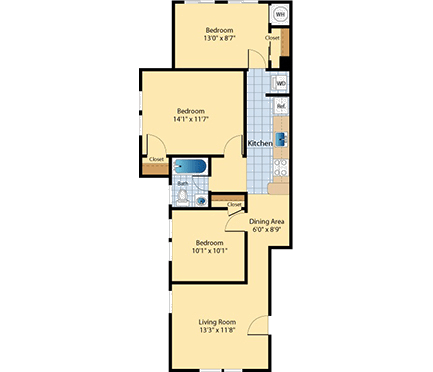 C1 Floor Plan C1 Floor Plan at The Fields of Rockville, Maryland, 20850