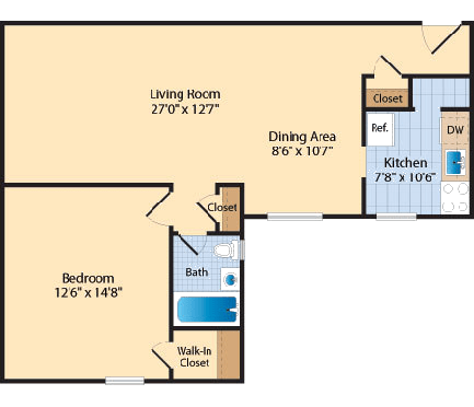 Floor Plan  A2 Floor Plan at The Fields of Silver Spring, Silver Spring, MD, 20902