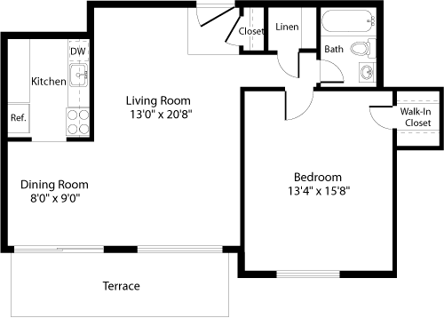 A4a Floor Plan A4a Floor Plan at The Fields of Arlington, Arlington, Virginia