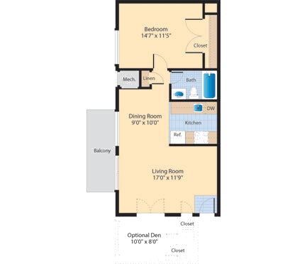 A2 Floor Plan A2 Floor Plan at The Fields of Alexandria, Alexandria, 22304