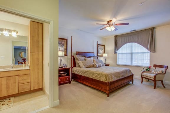 Spacious Bedroom With Comfortable Bed at The Marque Apartments, Virginia, 20155
