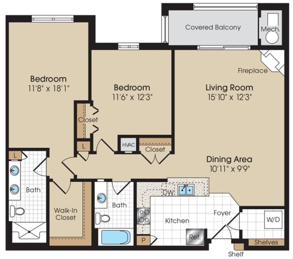La Marchand III Floorplan La Marchand III Floorplan at The Marque Apartments, Gainesville, VA, 20155