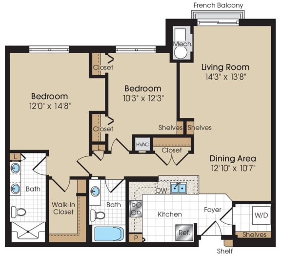 La Marchand IV Floorplan La Marchand IV Floorplan at The Marque Apartments, Gainesville, 20155