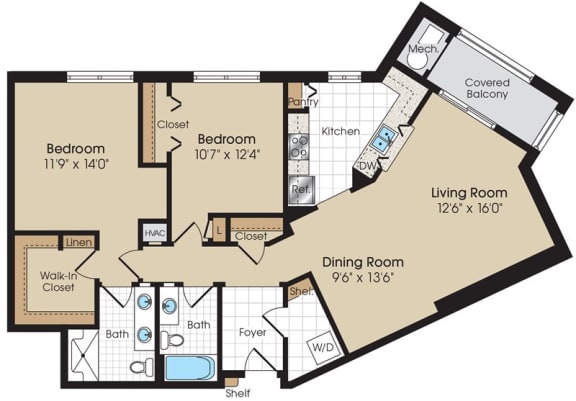 Floor Plan  Longstreet Floorplan at The Marque Apartments, Virginia, 20155