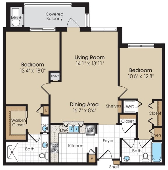 Marseille III Floorplan Marseille III Floorplan at The Marque Apartments, Gainesville, Virginia