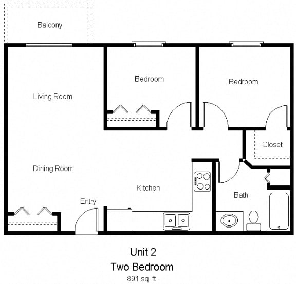 Dove Tree_2 Bedroom (B) Floor Plan