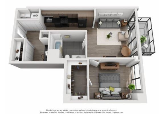  Floor Plan 05 - One Bedroom &#x2B; Den