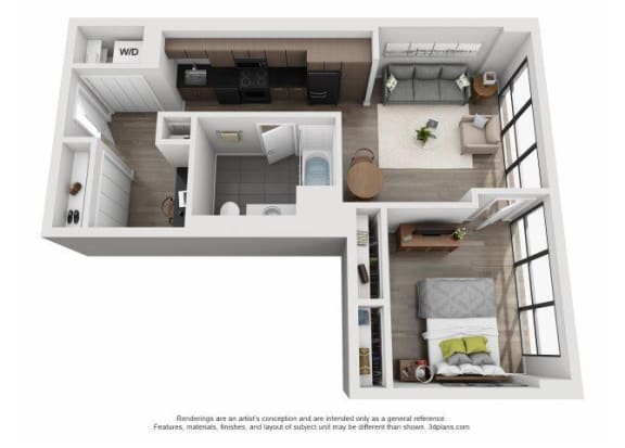 Floor Plan  14 - One Bedroom &#x2B; Den