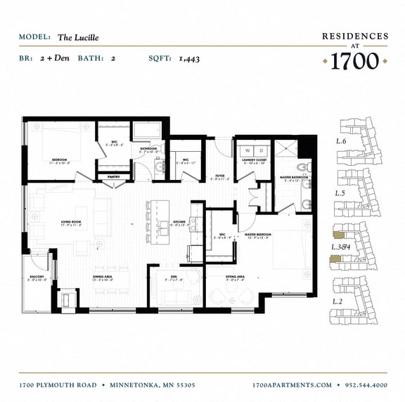 Floor Plan at Residences at 1700, Minnetonka, Minnesota