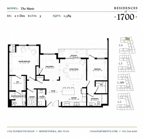 Floor Plan at Residences at 1700, Minnesota