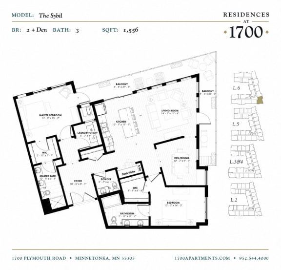 Floor Plan at Residences at 1700, Minnetonka