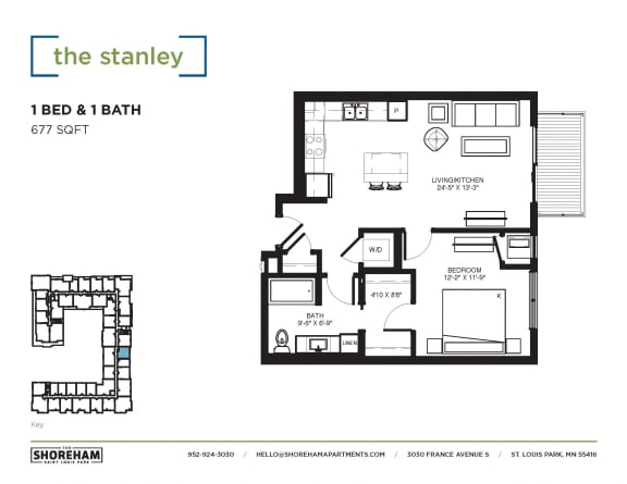 Floor Plan  Floor plan at The Shoreham, St. Louis Park, 55416