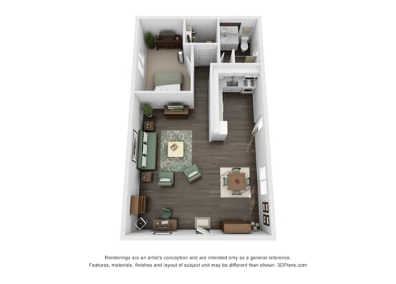 Floor plan at Marine View Apartments, San Pedro, California