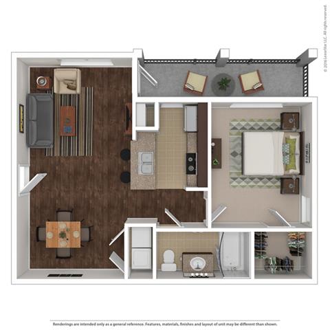 726 Square-Foot Eclipse Floor Plan at Orion McCord Park, Little Elm, Texas