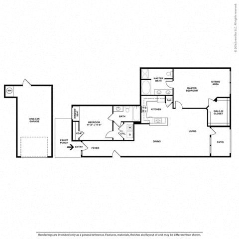 Asteria 2 bedroom 2 bath Floor Plan at Orion McKinney, McKinney