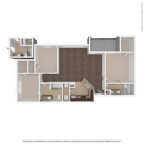 3 Bed 2 Bath, 1309 Square-Foot Floor Plan at Orion McKinney, McKinney, 75070