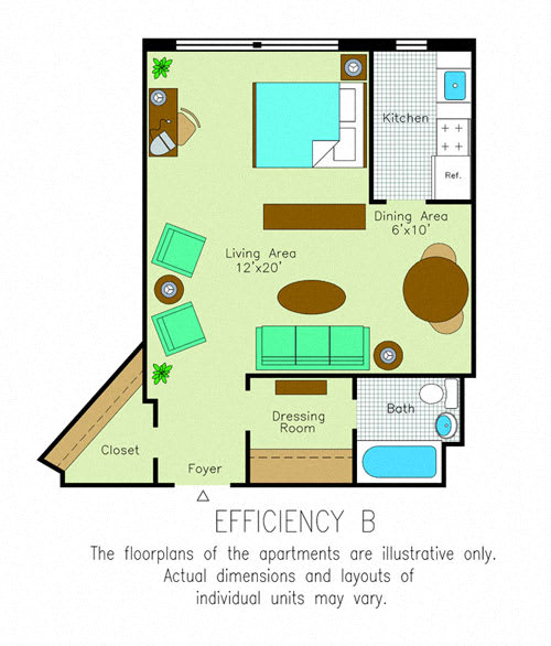 Studio 1 bathroom C Floorplan Studio 1 bathroom C Floorplan at Quebec House, Washington, DC, 20008