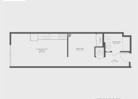 Transom Studio Floor Plan at The Gantry, San Francisco, CA, 94107