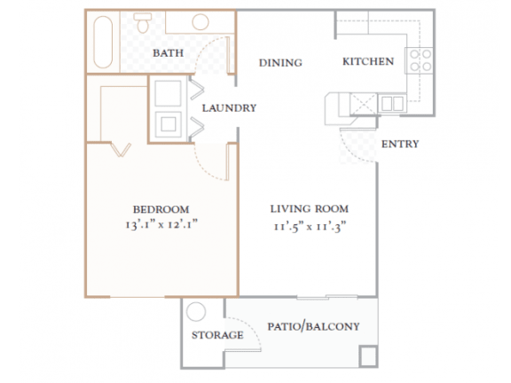  Floor Plan CAPRI - 750 SQUARE FEET