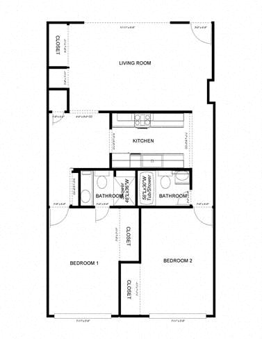 Floor Plan  2-Bedroom, 2-Bath