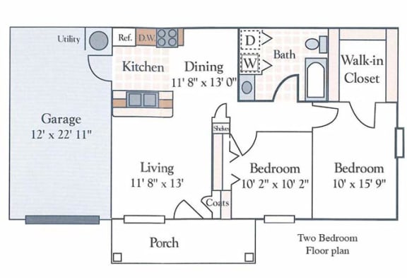 floor plan two bedroom apartment