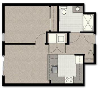 One Bedroom B10 FloorPlan at The Corydon, Washington