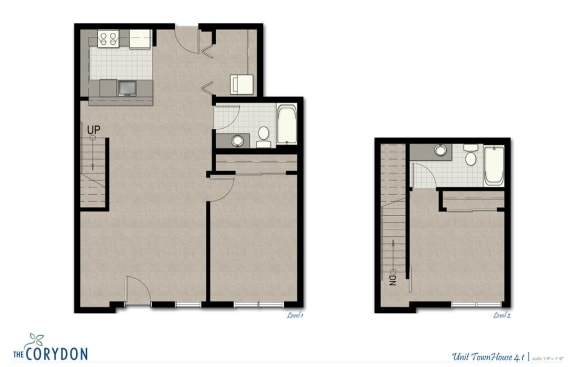 Floor Plan  Townhome TH4 1 FloorPlan at The Corydon, Washington