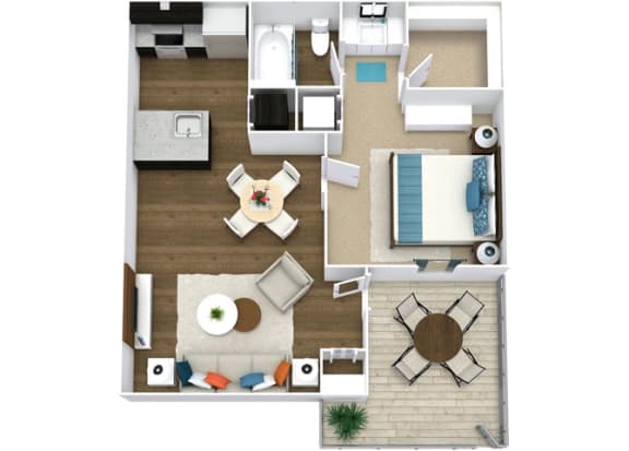 Floor Plan  1 Bedroom 1 Bathroom Floor Plan