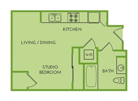 Floor Plan  Studio Floor Plan Seattle, WA 98104 | Thai Binh Apartments