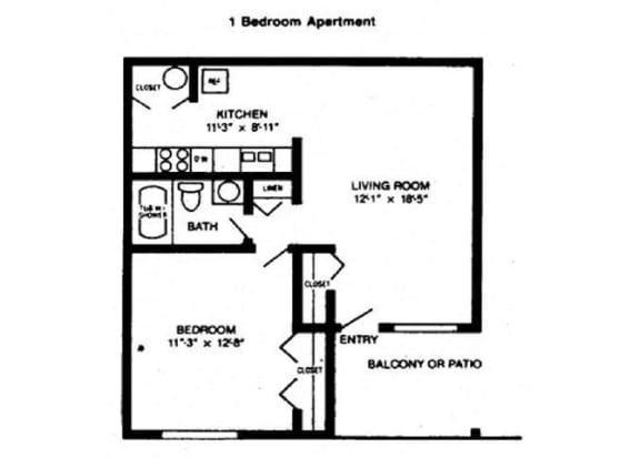 one bedroom apartment floor plan