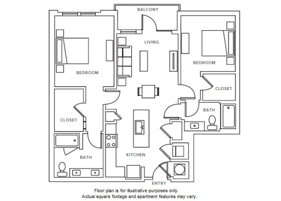 B1 floor plan B1 floor plan at Windsor Parkview, Georgia, 30341