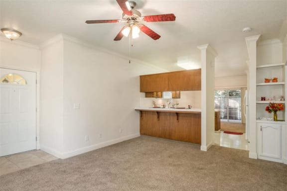 Ceiling fans in apartments at Dartmouth Tower at Shaw, Clovis, CA, 93612