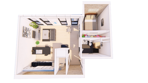 1 Bedroom C 1 Bathroom Floor plan 1 Bedroom C 1 Bathroom Floor plan at Bostad Apartments, Fargo