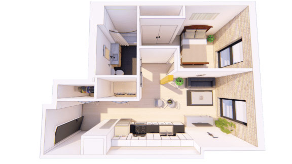 1 Bedroom G 1 Bathroom Floor plan 1 Bedroom G 1 Bathroom Floor plan at Bostad Apartments, Fargo, ND