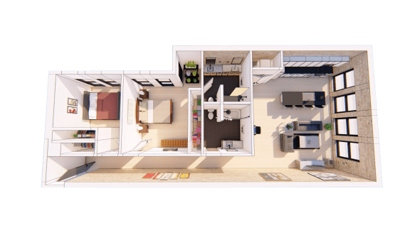 2 Bedroom 2 Bathroom A Floor plan 2 Bedroom 2 Bathroom A Floor plan at Bostad Apartments, Fargo, ND
