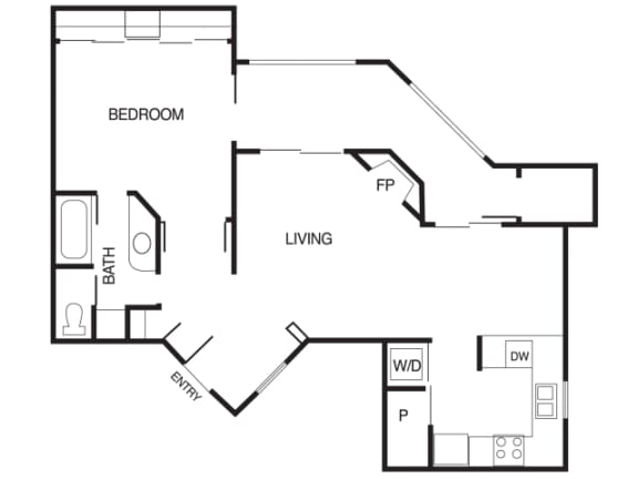 A3 1 Bed 1 Bath Floor Plan at Country Brook Apartments, 85226, AZ