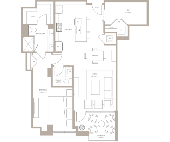 Floor Plan Maple II (W/Den)