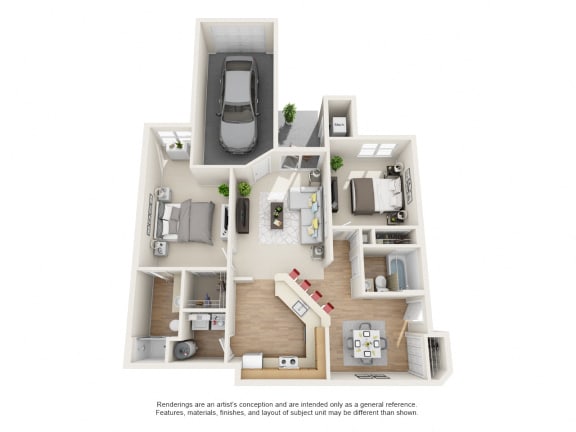 Cypress 2 bed 2 bath Floor Plan Cypress 2 bed 2 bath Floor Plan at Owings Park Apartments, Owings Mills