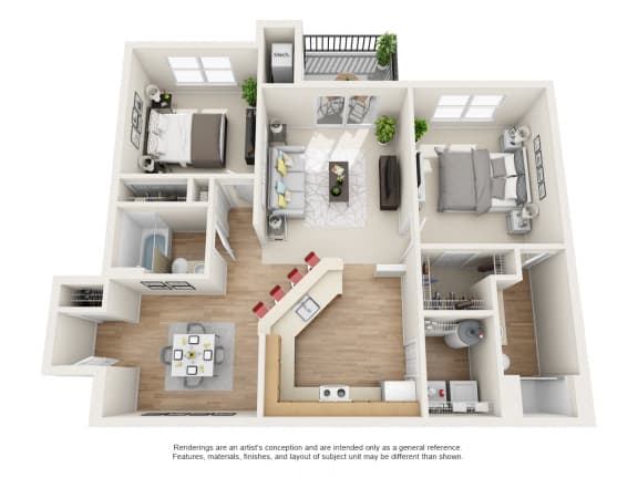Bradford 2 bed 2 bath Floor Plan Bradford 2 bed 2 bath Floor Plan at Owings Park Apartments, Owings Mills, Maryland