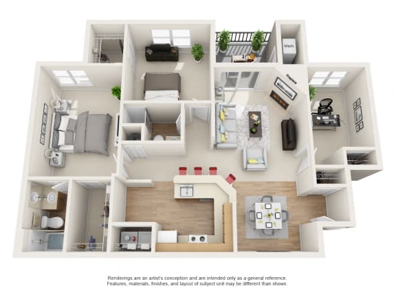 Laurel 3 bed 2 bath Floor Plan Laurel 3 bed 2 bath Floor Plan at Owings Park Apartments, Maryland, 21117
