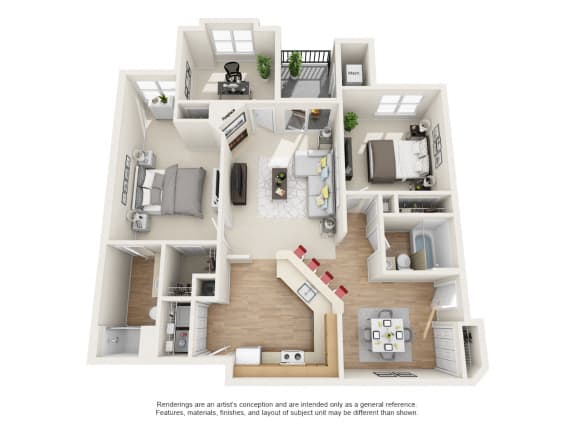 Willow 3 bed 2 bath Floor Plan Willow 3 bed 2 bath Floor Plan at Owings Park Apartments, Owings Mills, MD, 21117