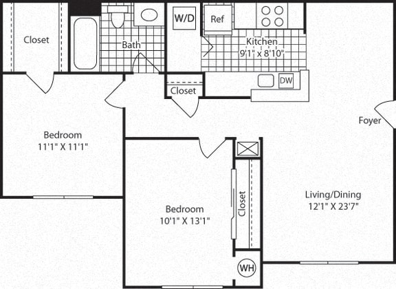 Floor Plan  B1A Floor Plan at Westerly at Worldgate, Herndon