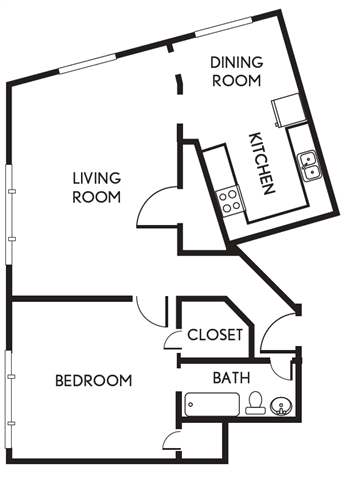 Floor Plan  Large 1 Bedroom