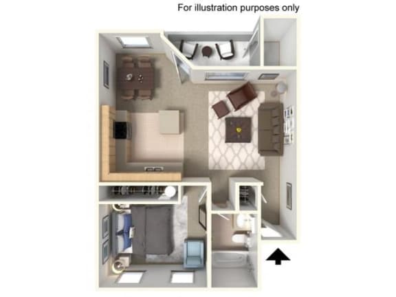 Floor Plan  1x1a -604
