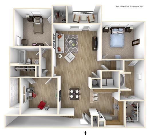 C1G Floor Plan at Villas at Hampton, Hampton, GA, 30228